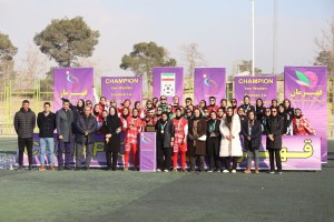 جشن قهرمانی تیم فوتبال زنان پرسپولیس در لیگ دسته اول