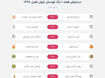 برنامه هفته نخست لیگ فوتسال بانوان اعلام شد برنامه هفته نخست لیگ فوتسال بانوان اعلام شد