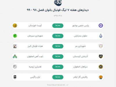 لیگ برتر بانوان دوشنبه 11 آذر پیگیری می شود
